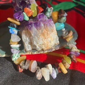 Multicolor Chip Bead Stretch Bracelet - Women Jewelry
